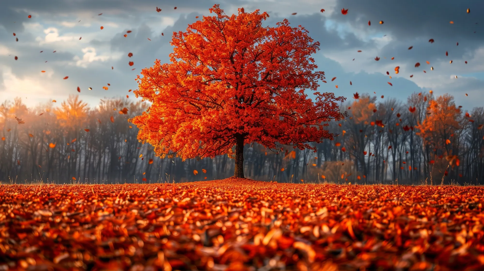 orange leaf tree orange leaf tree
